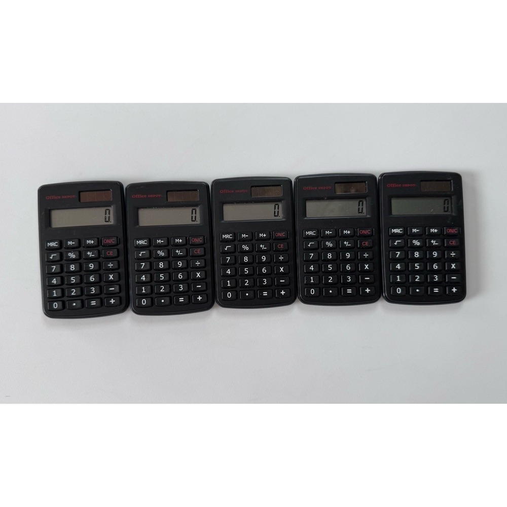 SMALL MINI POCKET CALCULATOR School Office 8 Digit Solar Power Set Of 5 Tested
